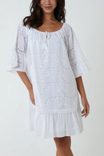 Load image into Gallery viewer, NOVA ROUND NECK BRODERIE TUNIC DRESS
