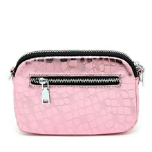 Load image into Gallery viewer, PEACH 8802 GLOSSY GENUINE LEATHER CROSSBODY BAG - ROSE
