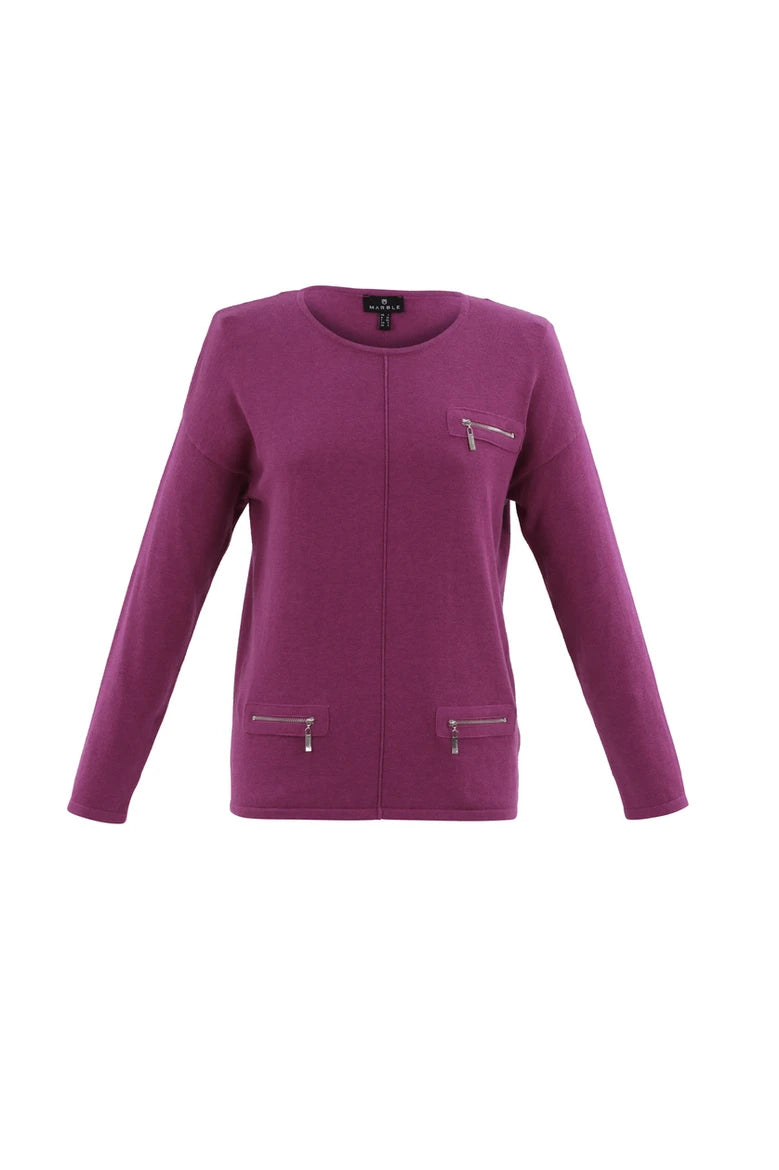 MARBLE FASHIONS SWEATER STYLE 7572 COL 222 MAGENTA