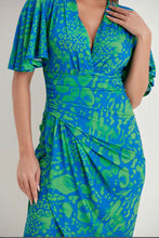 Load image into Gallery viewer, FOREVER ANGEL SLEEVE DRESS TROPICAL GREEN

